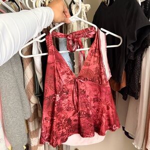 SHEIN Red Floral Camisole Top